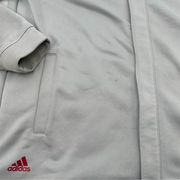 ADIDAS Men’s Golf Zip Up Track Jacket Grey w/red stripes size: Small Climalite - Picture 6 of 11